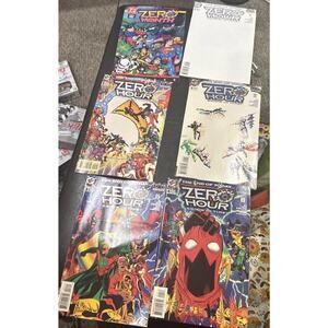 ZERO HOUR #0,1,2,3,4 + Promo Sampler set/lot 1994 DC - Dan Jurgens JLA